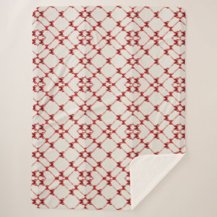 Couverture Sherpa Blanche Bow rouge : Style et confort combinés