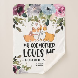 Couverture Sherpa Blanche Florale Ma Godmère M'aime Personnalisée