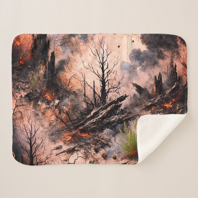Couverture Sherpa Blanche Sherpa Abstraite pour une vie confortable (Devant (Horizontal))