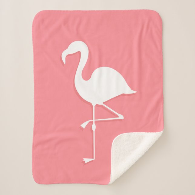 Couverture Sherpa Blanche Sherpa flamingo rose (Devant)
