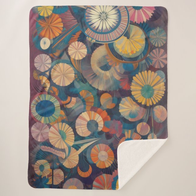 Couverture Sherpa Blanche Sherpa Florale (Devant)