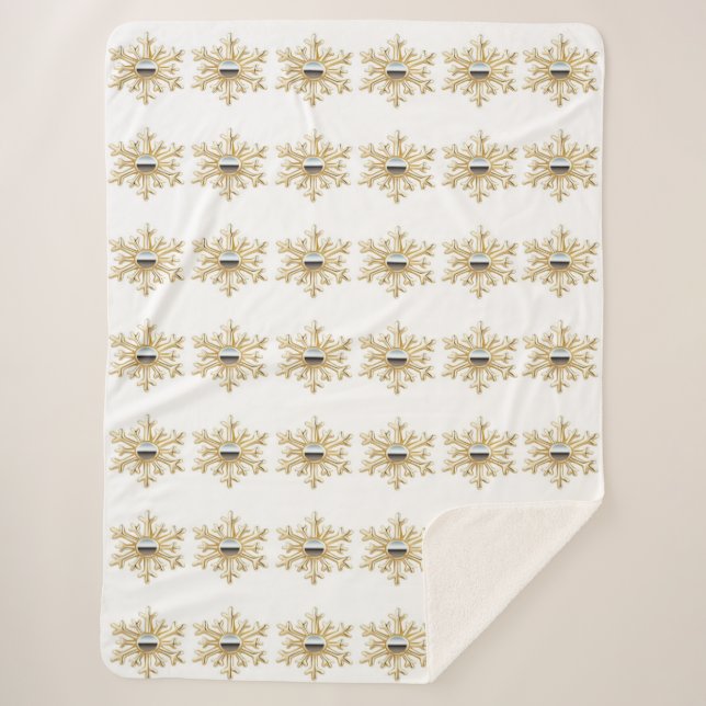 Couverture Sherpa Blanche Sherpa Gold et Chrome (Devant)