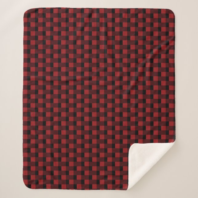 Couverture Sherpa Blanche Sherpa noire et rouge (Devant)