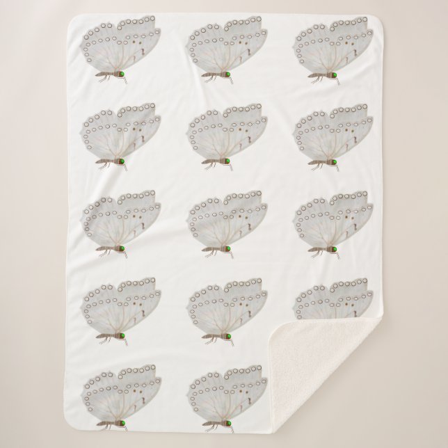 Couverture Sherpa Blanche Sherpa Papillon blanc (Devant)