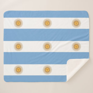 Couverture Sherpa Blanche Sherpa patriotique avec drapeau de l'Argen