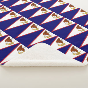 Couverture Sherpa Blanche Sherpa patriotique avec drapeau des Samoa