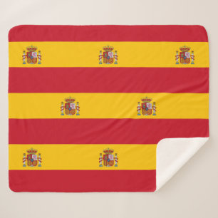 Couverture Sherpa Blanche Sherpa patriotique avec drapeau d'Espagne