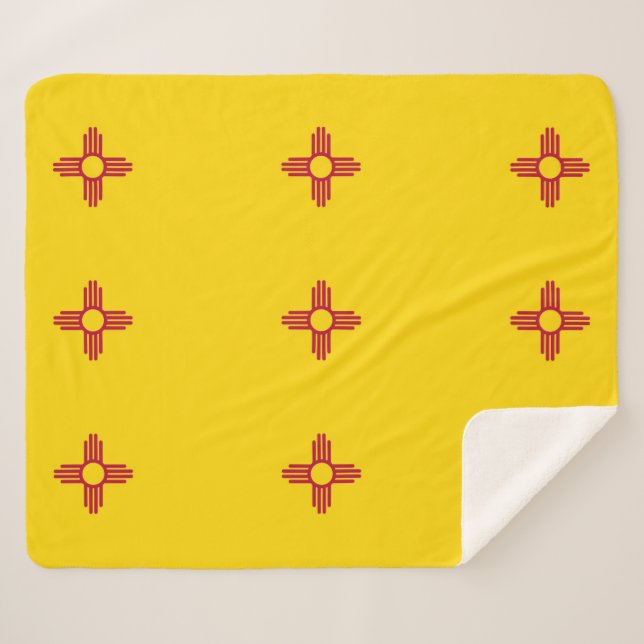 Couverture Sherpa Blanche Sherpa patriotique avec drapeau du Nouveau (Devant (Horizontal))