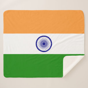 Couverture Sherpa Blanche Sherpa patriotique avec drapeau indien