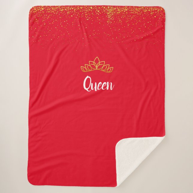 Couverture Sherpa Blanche Sherpa rouge personnalisée (Devant)