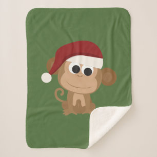 Couverture Sherpa Blanchissement père Noël Monkey Fleece