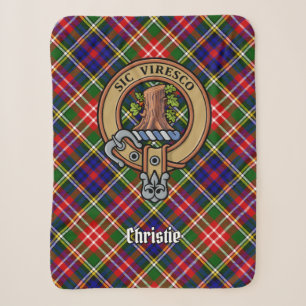 Couverture Sherpa Blason de Clan Christie sur tartan