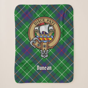 Couverture Sherpa Blason du clan Duncan sur tartan