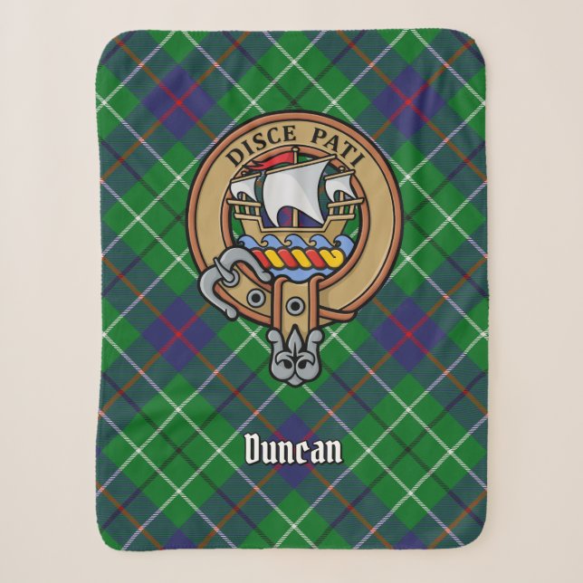 Couverture Sherpa Blason du clan Duncan sur tartan (Devant)