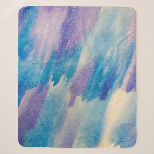 Couverture Sherpa Bleu abstrait fond abstrait, aqua, art, art (Devant)
