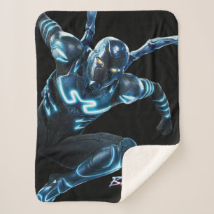 Couverture Sherpa Bleu Beetle Leaping Caractère Art