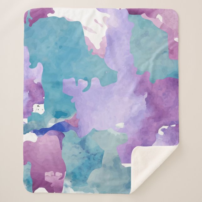 Couverture Sherpa Bleu camouflage (Devant)