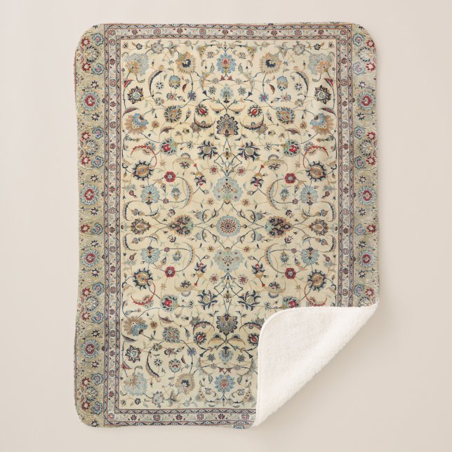 Couverture Sherpa Bleu de bébé Dusty Kashan  (Devant)