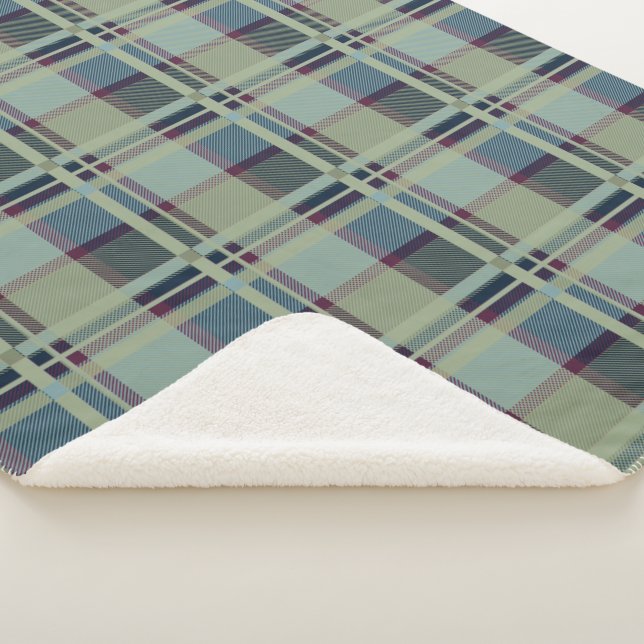 Couverture Sherpa Bleu écossais Lady Tartan Motif (3/4)