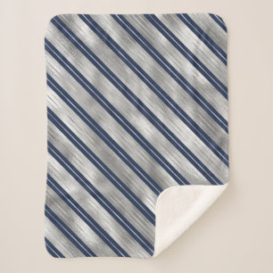 Couverture Sherpa Bleu et gris brillant