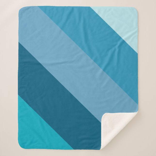 Couverture Sherpa Bleu Et Turquoise (Devant)