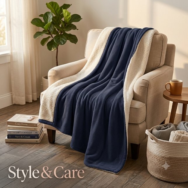 Couverture Sherpa Bleu Uni pour un Confort Ultime (Solid N Blue Sherpa Blanket for Ultimate Comfort)
