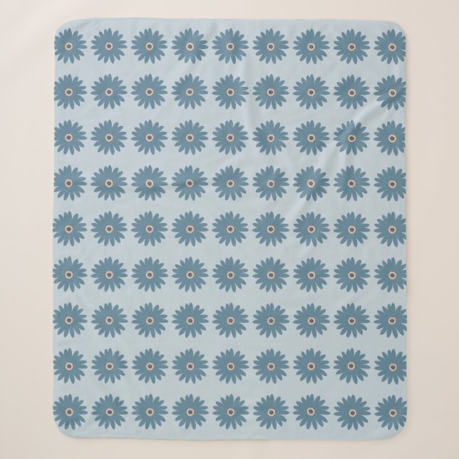 Couverture Sherpa Bleue Daisy (Devant)