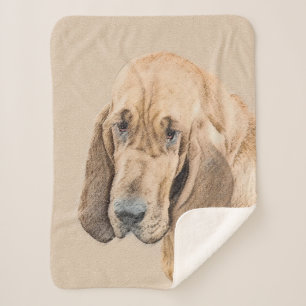 Couverture Sherpa Bloodhound Peinture - Joli chien d'origine art