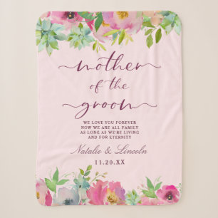 Couverture Sherpa Blooming Chic Menthe & Blush Mère du Marié