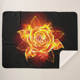 Couverture Sherpa Blooming Fire Rose