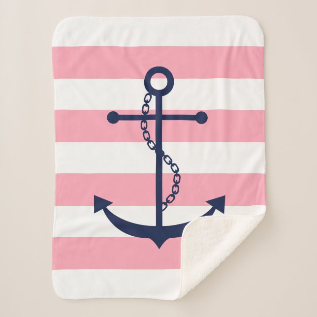 Couverture Sherpa Blue Anchor (Devant)