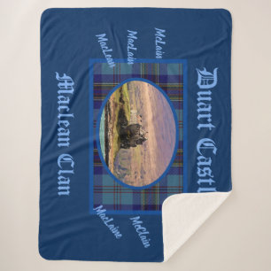 Couverture Sherpa Blue Tartan MacLean Clan's Scottish Duart Castle
