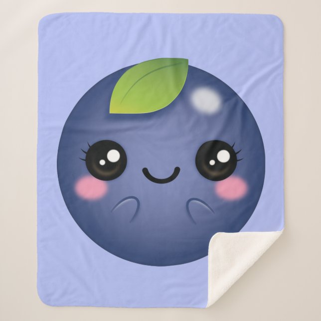 Couverture Sherpa Blueberry de Kawaii (Devant)