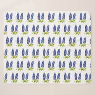 Couverture Sherpa Bluebonnets Texas Flowers Fleur sauvage Aquarelle