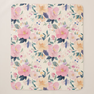 Couverture Sherpa Blush & Bloom Cosy Pastel Floral Elegance