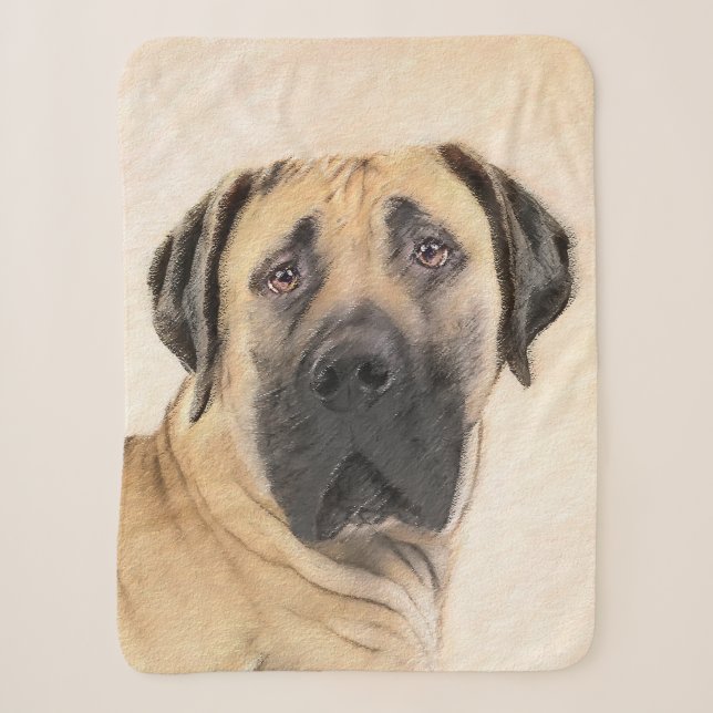 Couverture Sherpa Boerboel Peinture - Cute Original Chien Art (Devant)