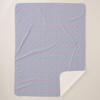 Couverture Sherpa Bohème Bleue et Rose