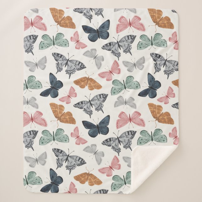 Couverture Sherpa Boho Butterfly Baby shower Cadeau (Devant)