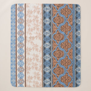 Couverture Sherpa Boho Floral Stripes : Ethnic Seamless Collection