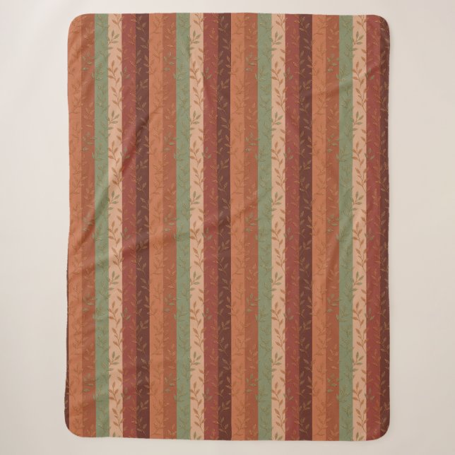 Couverture Sherpa Boho Leaf Motif Rustic Home Décor (Devant)