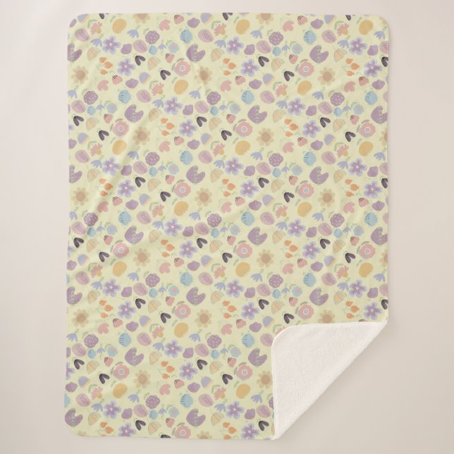 Couverture Sherpa Boho motif 02,w LYellow BG (Devant)
