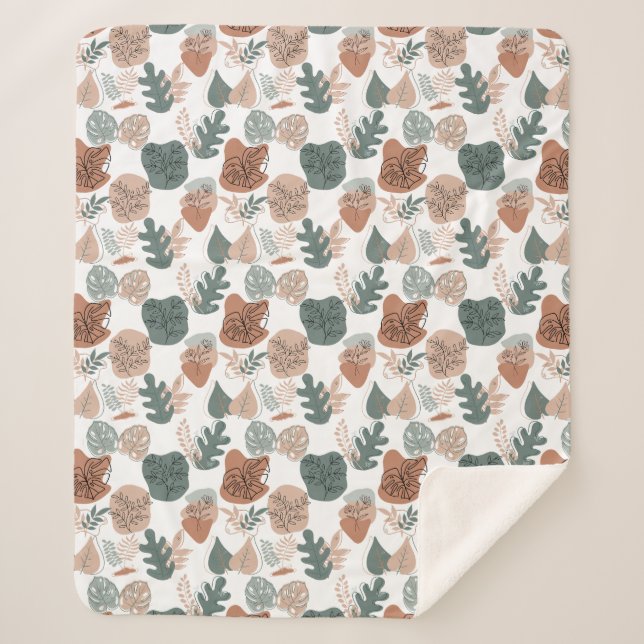 Couverture Sherpa BOHO Motif esthétique A12x4.blanc (Devant)