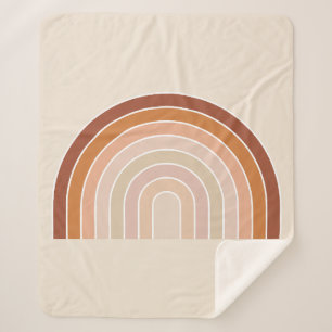 Couverture Sherpa Boho Rainbow Beige Terracotta