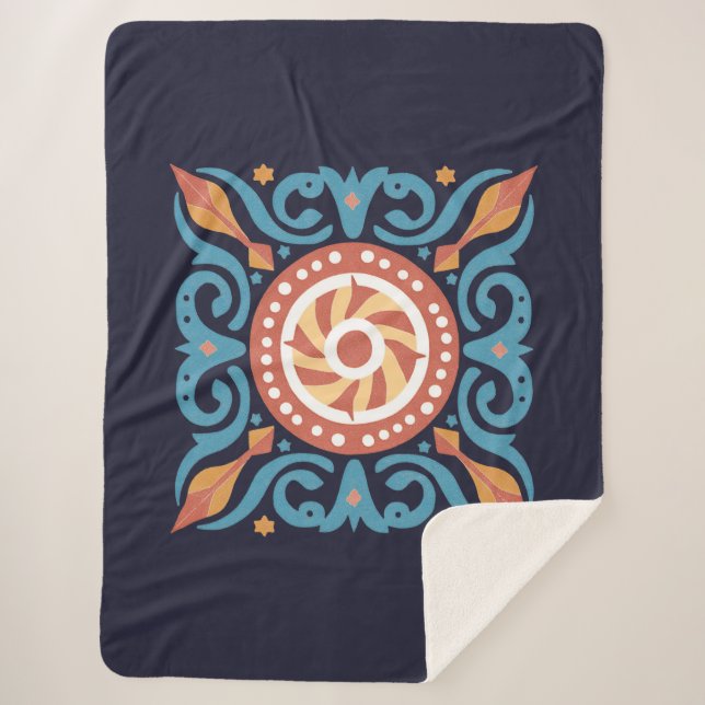 Couverture Sherpa Boho Tile Sherpa Blanket (Devant)
