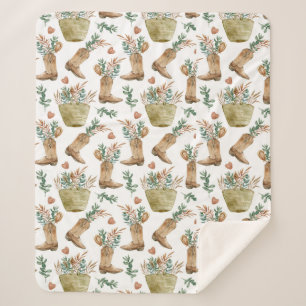 Couverture Sherpa Boho Western Floral Sherpa Blanket