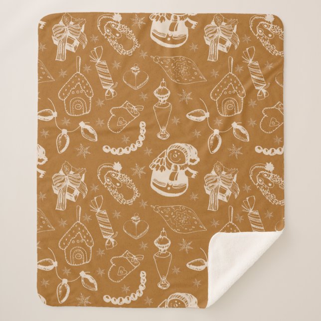 Couverture Sherpa bonhomme de neige de noël (Devant)