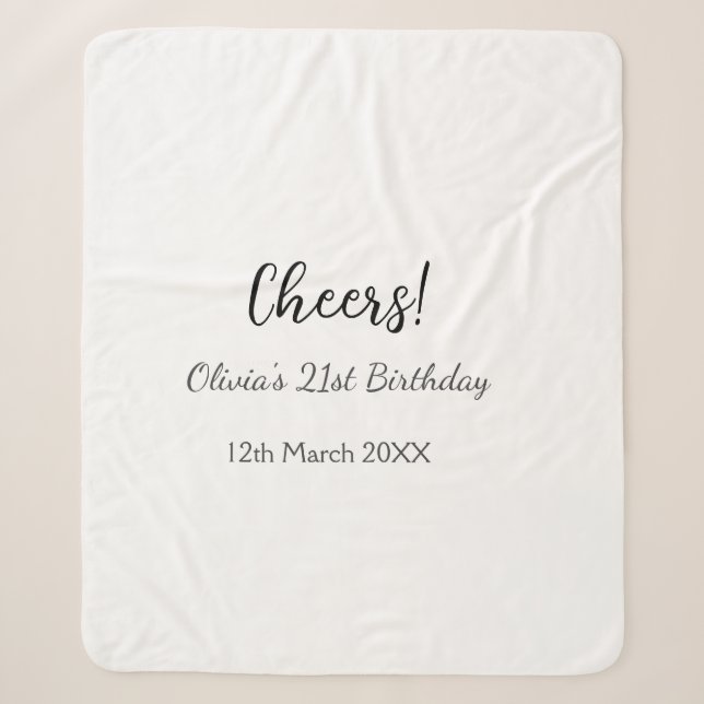 Couverture Sherpa Bonjour 21e anniversaire ajouter nom date simple m (Devant)