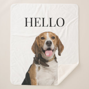 Couverture Sherpa Bonjour Personnalisé Beagle Portrait de chien phot