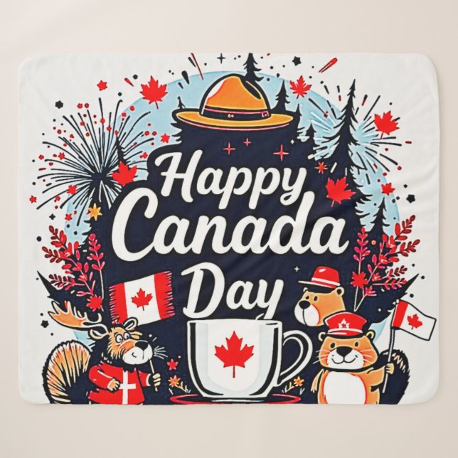 Couverture Sherpa Bonne fête du Canada (Devant (Horizontal))