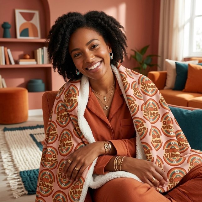 Couverture Sherpa Bonne Vibration (Créateur téléchargé)